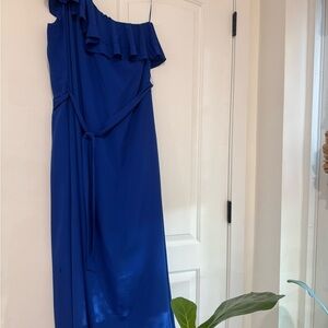 Blue One-Shoulder gown